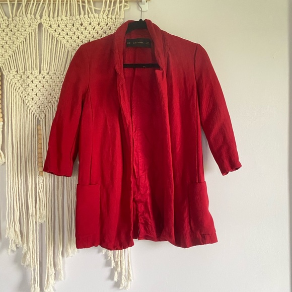 ZARA - Red corduroy blazer - Picture 1 of 9